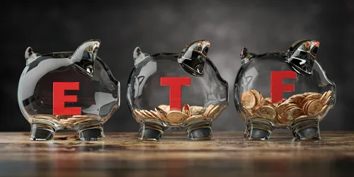 What is an ETF? Piggy banks with the letters ETF in them. 