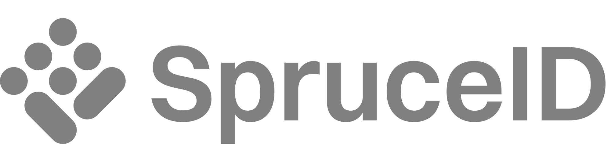Gray SpruceID logo featuring three stacked geometric shapes on the left and the text SpruceID in bold letters to the right, reflecting a modern approach to digital identity in today's climate and bitcoin landscape.