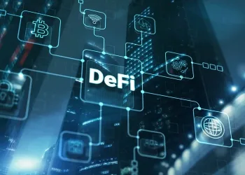 Digital image depicting DeFi - decentralised finance - to accompany article about it.
