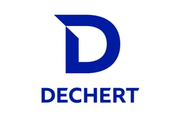 Bold blue letter D logo above the word DECHERT in uppercase blue letters, all on a white background—ideal for firms specializing in crypto UK legal services.