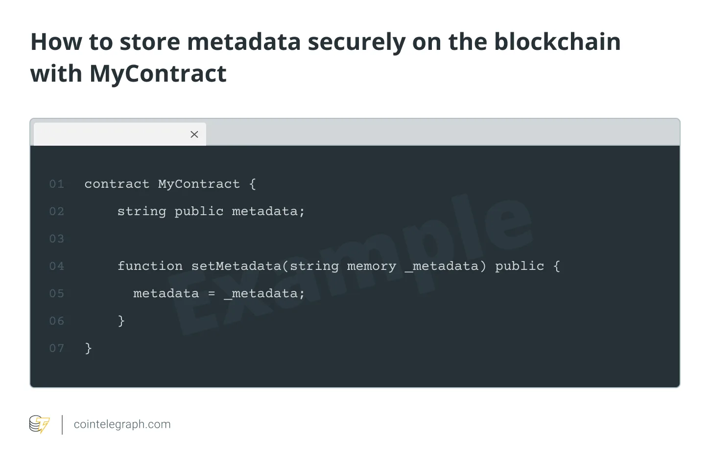 How to store metadata securely on the blockchain with MyContract